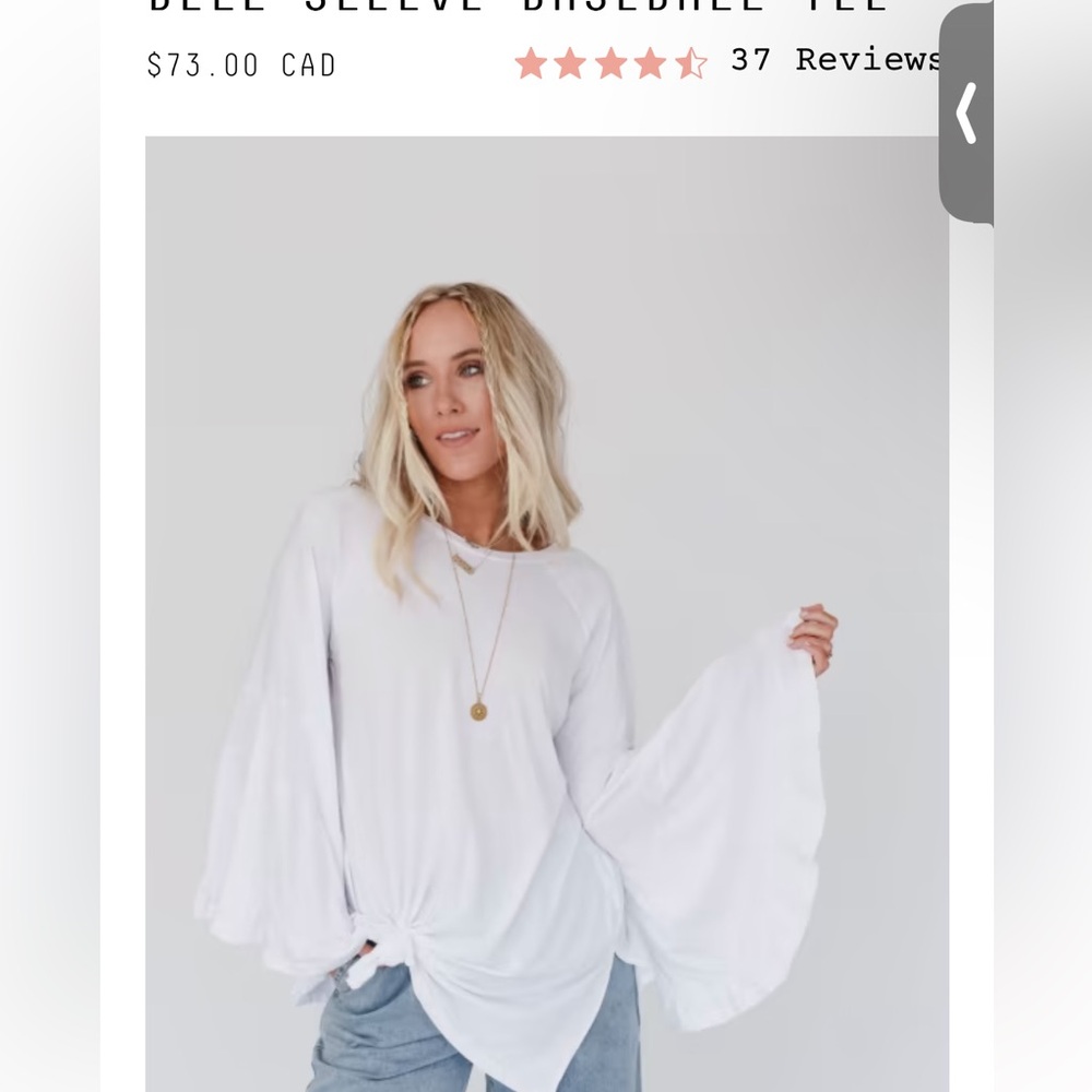 BNWT Three Bird Nest Bell Sleeved shirt sz. L